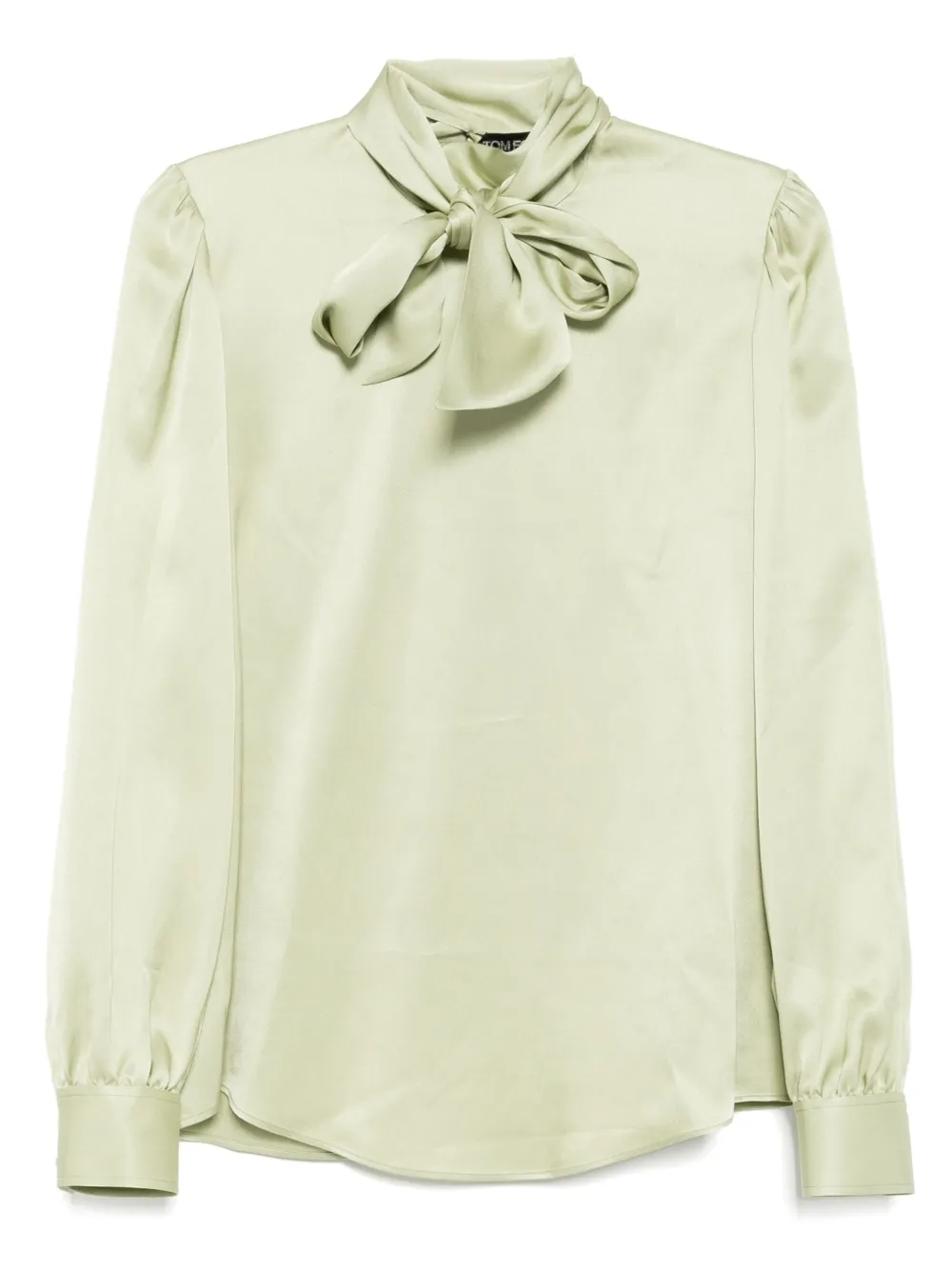 TOM FORD Satijnen blouse met strikdetail Groen