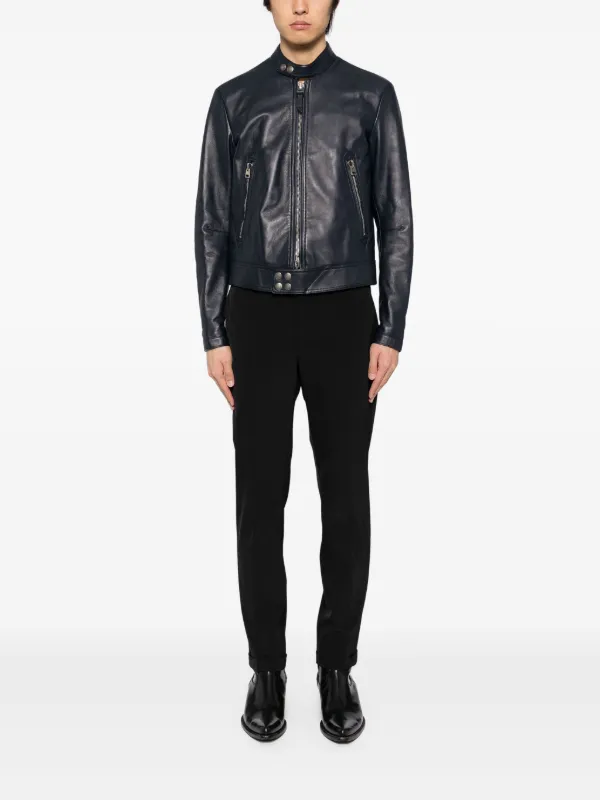 TOM FORD レザージャケット | ブルー | FARFETCH JP
