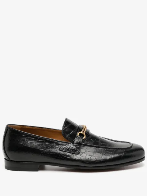 TOM FORD crocodile-embossed leather loafers