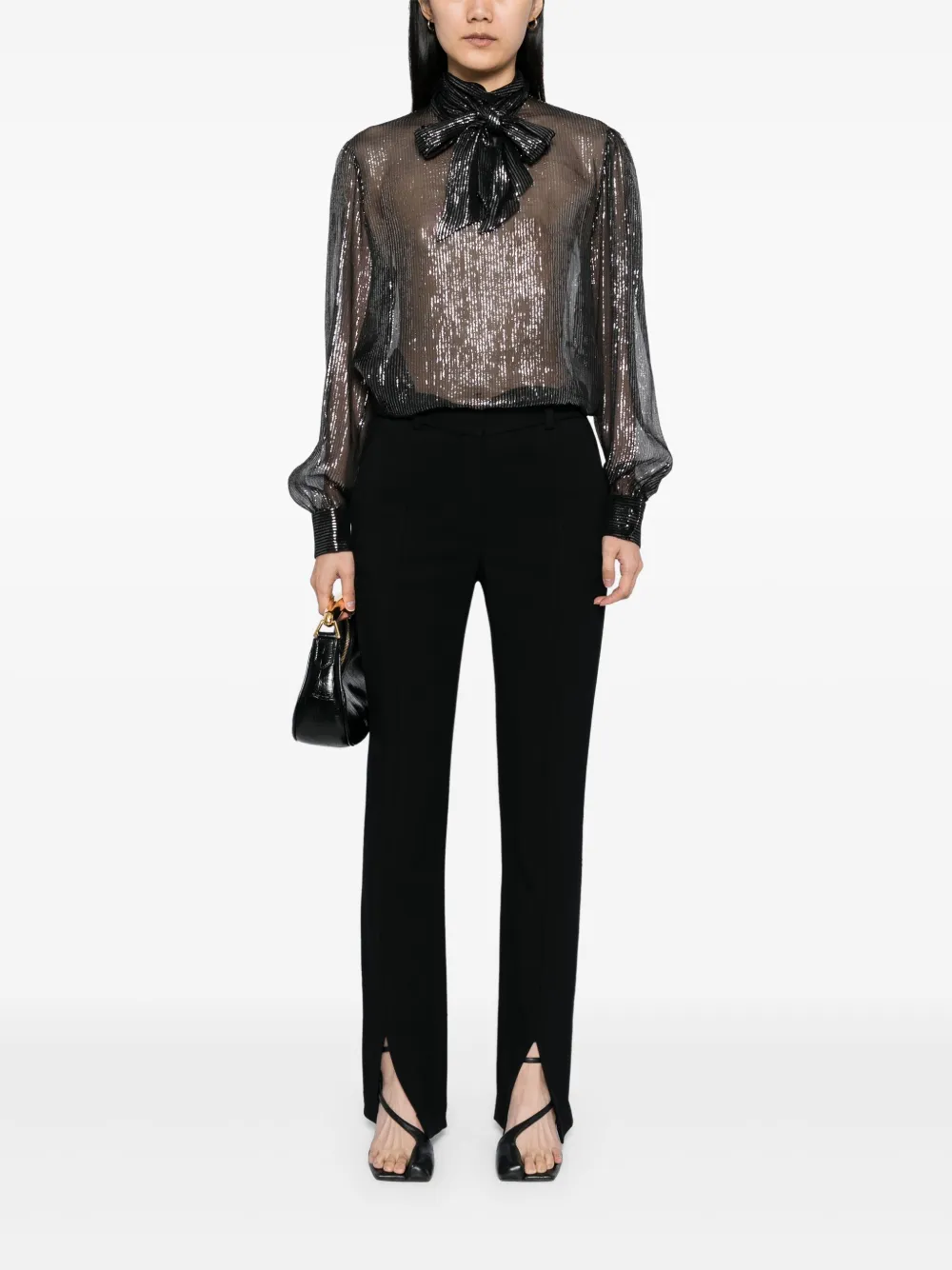 TOM FORD Lavalliere blouse met lange mouwen - Zwart