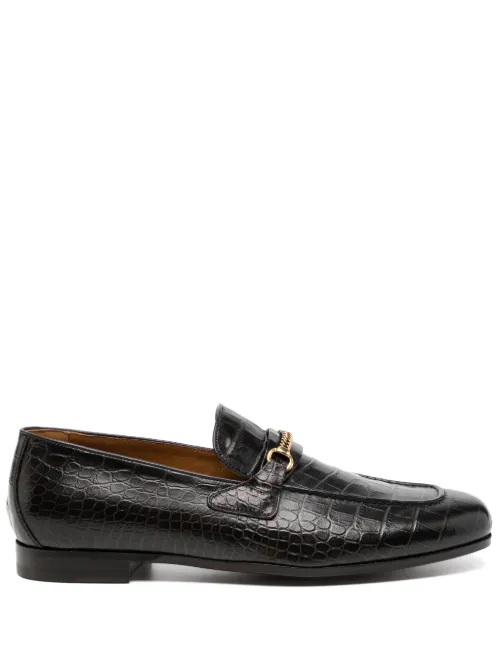 Mocassins en cuir à effet peau de crocodile - TOM FORD - Modalova