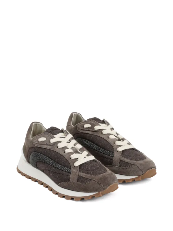 BRUNELLO CUCINELLI スニーカー グレー モニーレ装飾 Brunello Cucinelli モニーレ スニーカー | グレー | FARFETCH JP