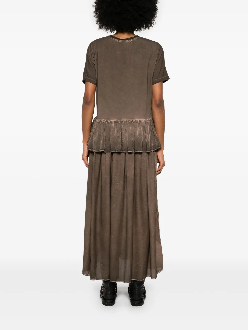 Uma Wang Midi-jurk met ruches Bruin