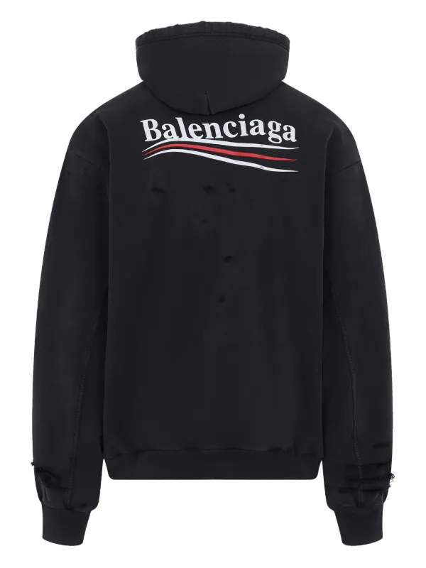 Balenciaga バレンシアガ / Logo cotton hoodie Balenciaga Logo Cotton Hoodie | Black | FARFETCH