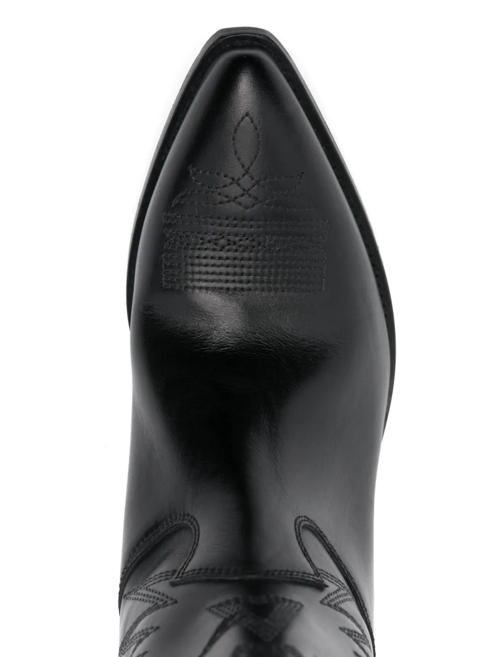Golden Goose Wish Star Pointed Toe Western Boot In Black