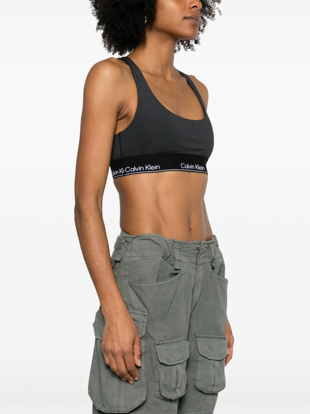 Calvin Klein Sport-bh met logoband Zwart
