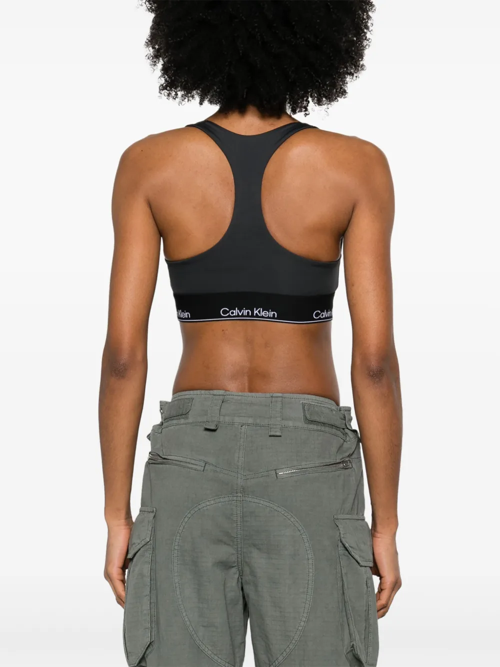 Calvin Klein Sport-bh met logoband Zwart