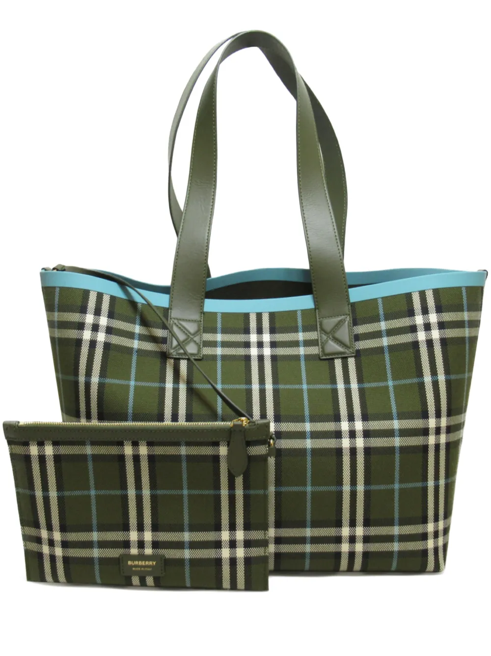 Burberry Pre-Owned 2020s check tote bag | Green | Image 1