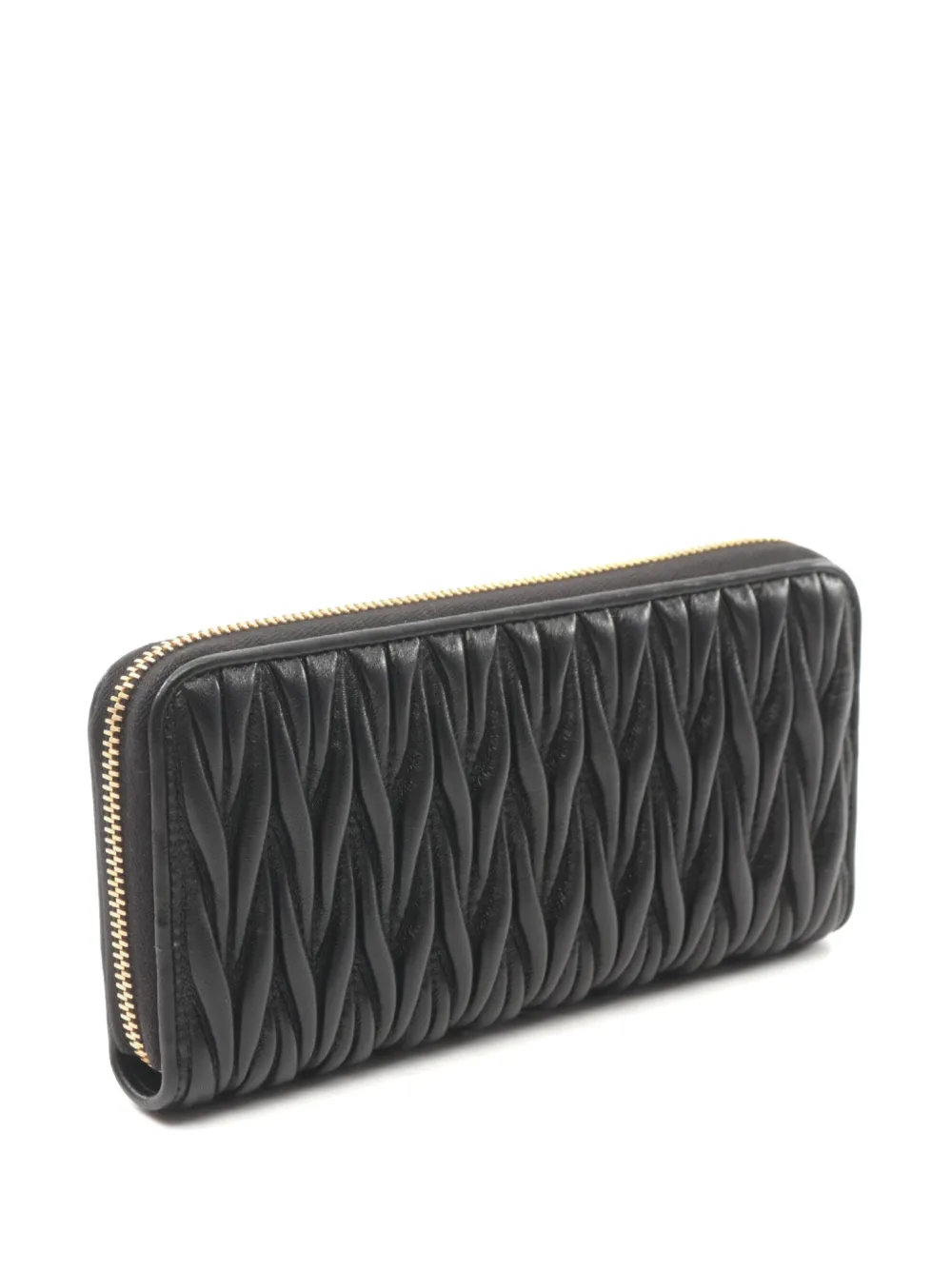 Miu Miu Pre-Owned 2020s matelassé long wallet - Zwart