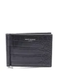 Saint Laurent Pre-Owned 2020s embossed leather clip wallet - Black