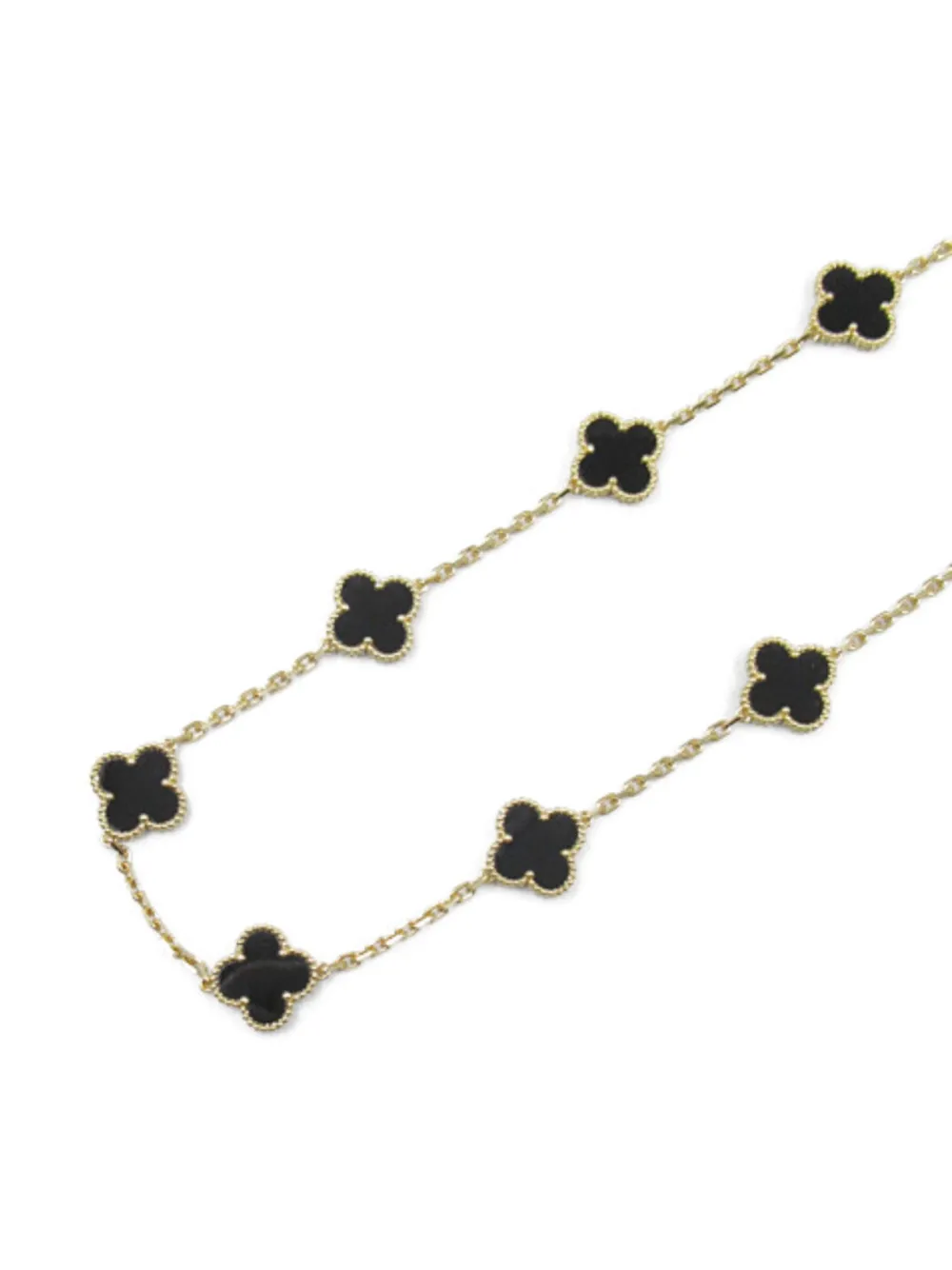 2010s 18kt yellow gold Vintage Alhambra 10 Motifs onyx necklace