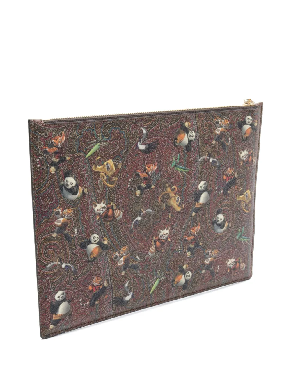 Etro Pre-Owned 2020s x Kung Fu Panda Paisley clutch - Bruin
