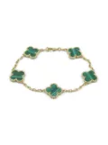 Van Cleef & Arpels 10's 18kt yellow gold Alhambra malachite bracelet