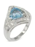 Bvlgari Pre-Owned 2010s 18kt white gold Diva Dream aquamarine and diamond ring - Silver