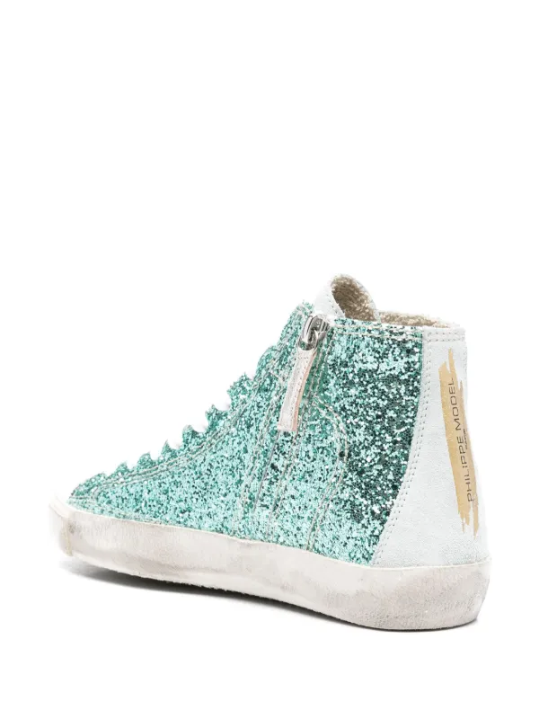 Philippe Model Paris Glitter Sneakers | Blue | FARFETCH CA