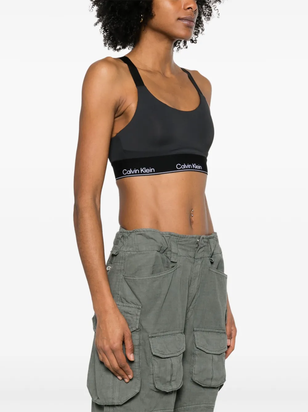 Calvin Klein Sport-bh met logoband Zwart