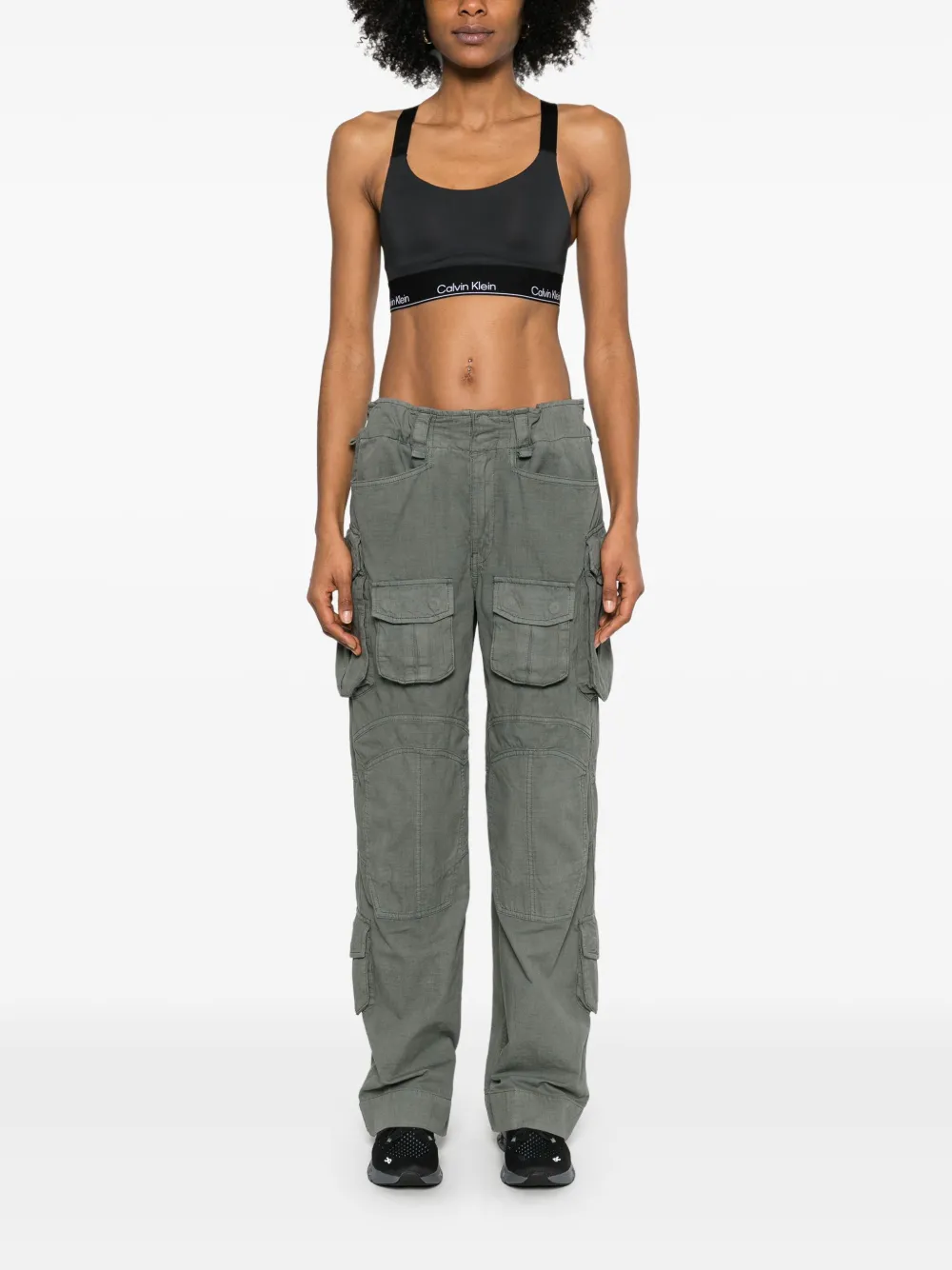 Calvin Klein Sport-bh met logoband - Zwart