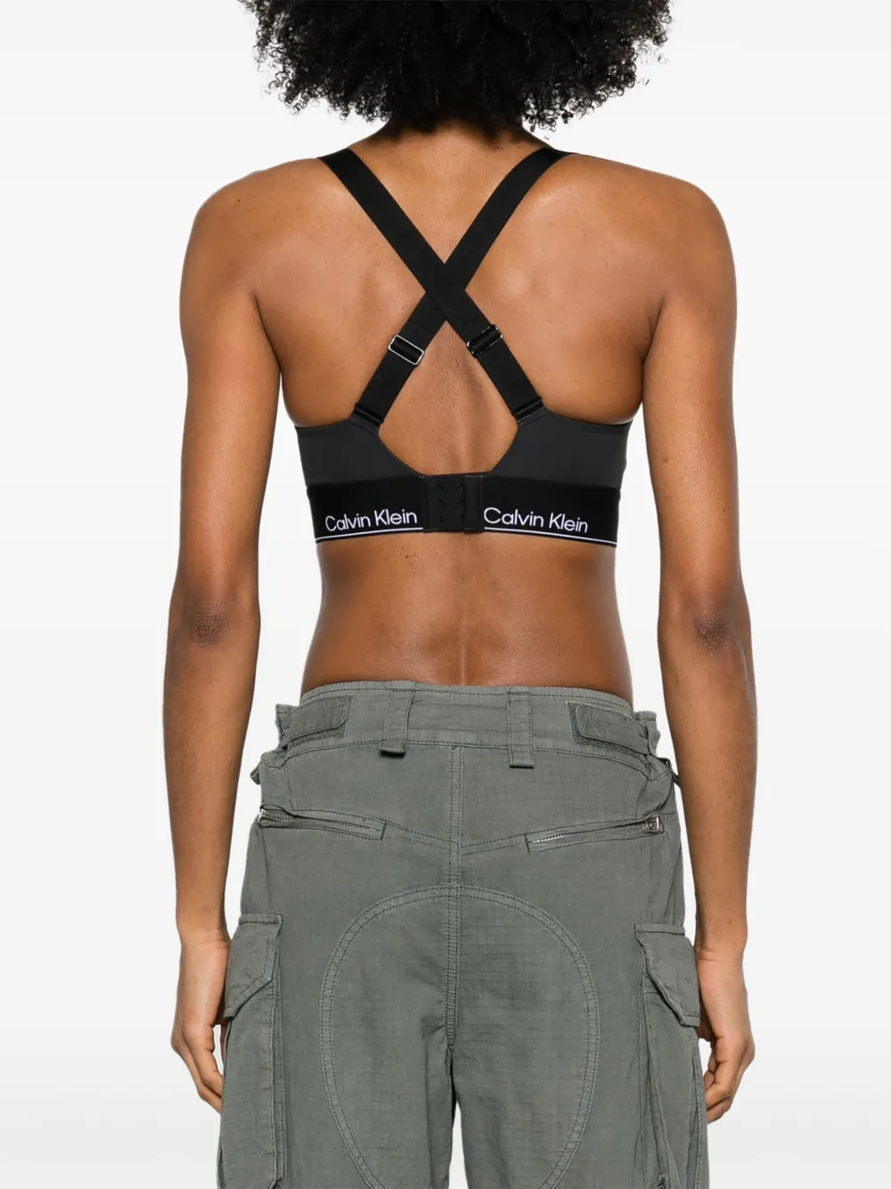 Calvin Klein Sport-bh met logoband Zwart
