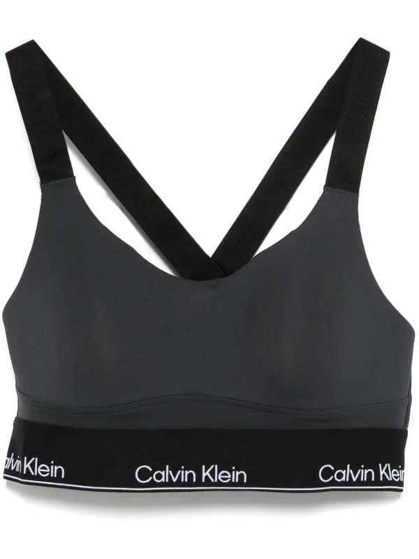 Calvin Klein logo-waistband Sports Bra Black FARFETCH ID