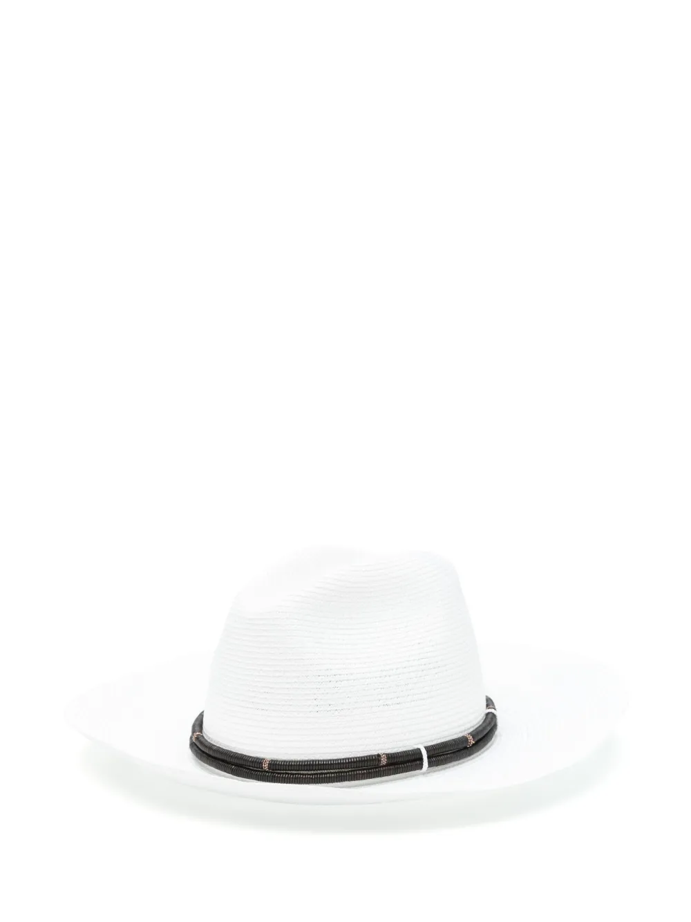 Brunello Cucinelli leather band-embellished fedora | White | Image 1