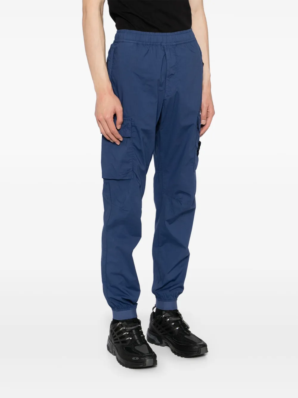 Stone Island Broek met Compass-logopatch Blauw
