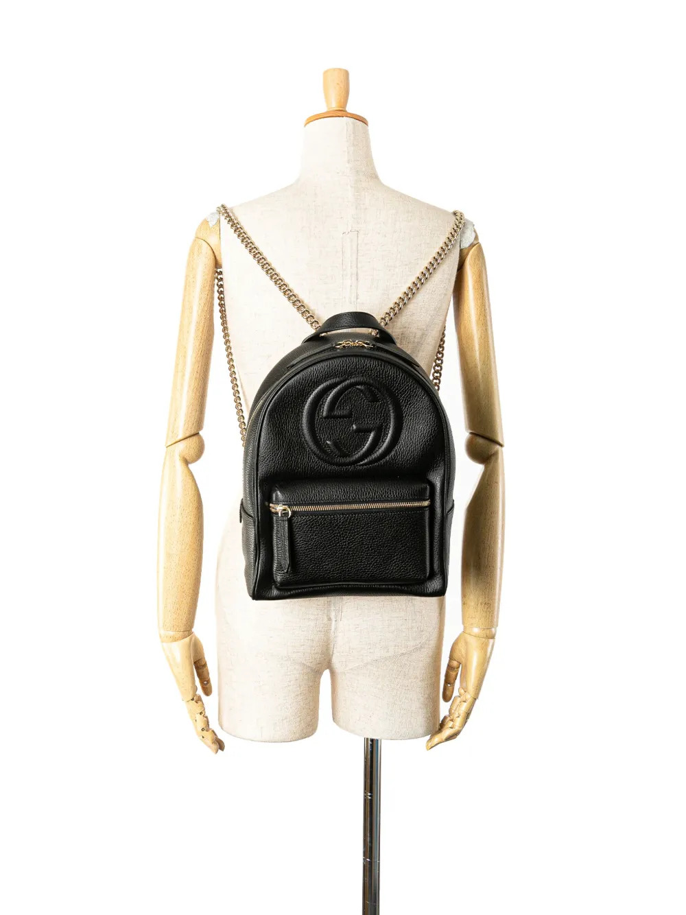 Gucci Pre-Owned 2016-2024 Soho Leather Chain backpack - Zwart