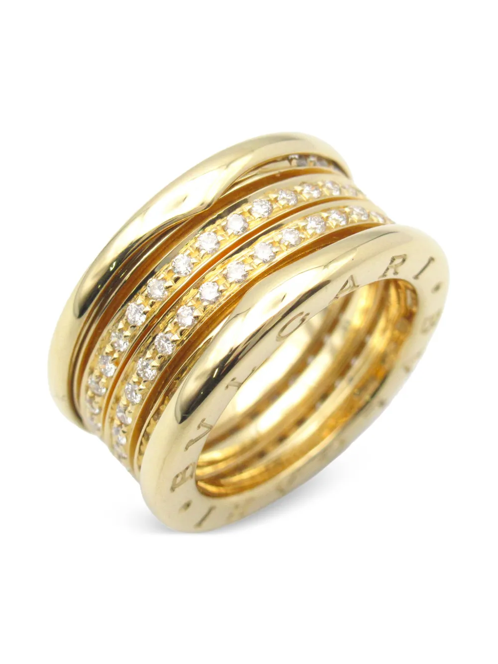 Bvlgari Pre-Owned 2010s 18kt yellow gold B-zero1 diamond ring | Pre-Owned | Image 2