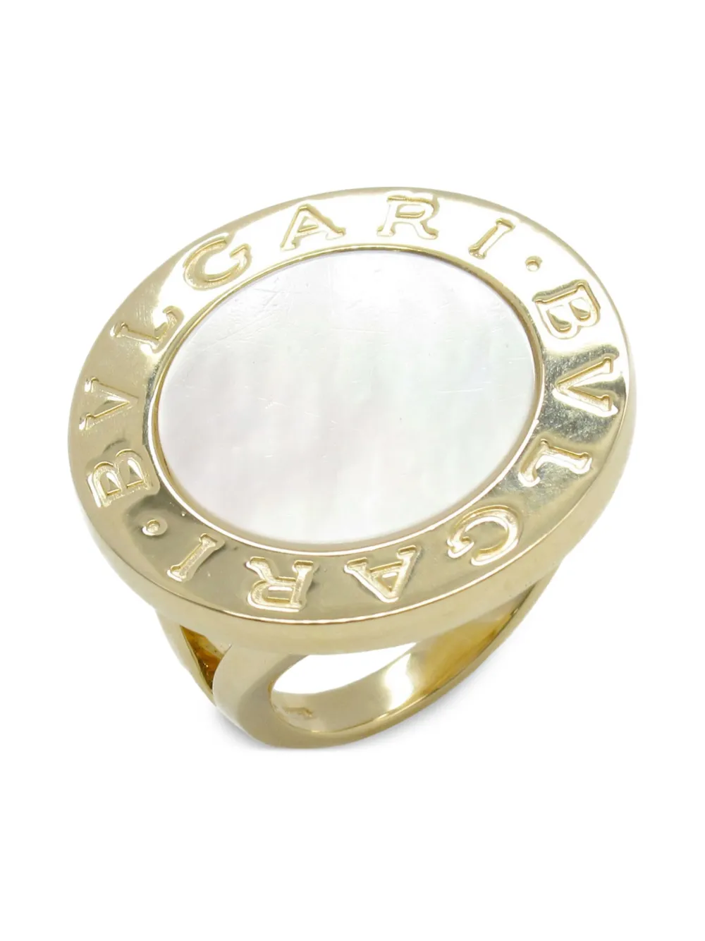 2010s 18kt yellow gold Bvlgari Bvlgari mother-of-pearl ring