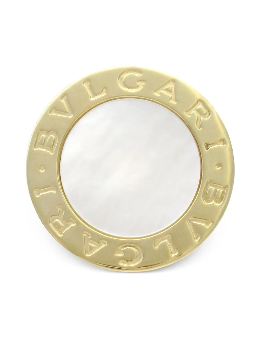 Bvlgari Pre-Owned 2010s 18kt yellow gold Bvlgari Bvlgari mother-of-pearl ring - Goud