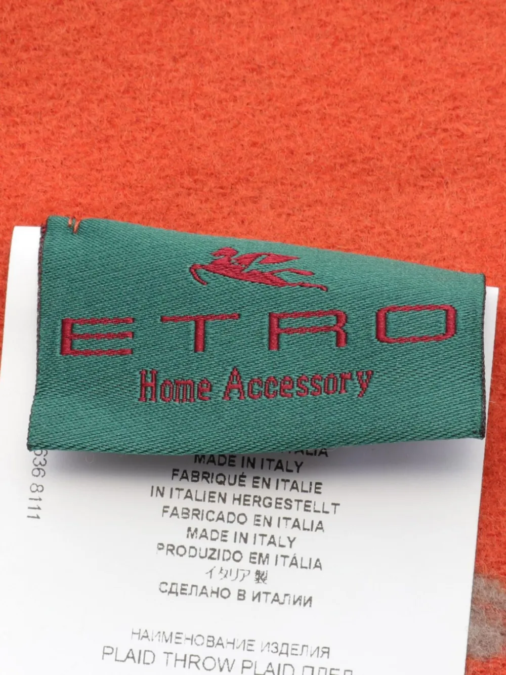 Etro Pre-Owned 2020s jacquard-logo blanket - Oranje