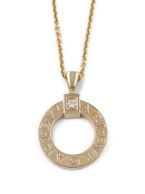 Bvlgari Pre-Owned 10's 18kt rose gold pendant diamond necklace