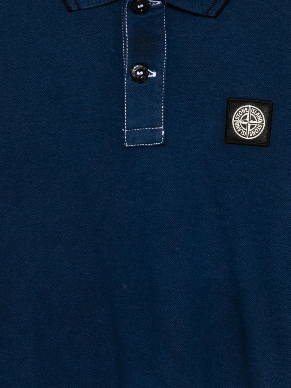 Stone Island Logo Polo Shirt In Blue