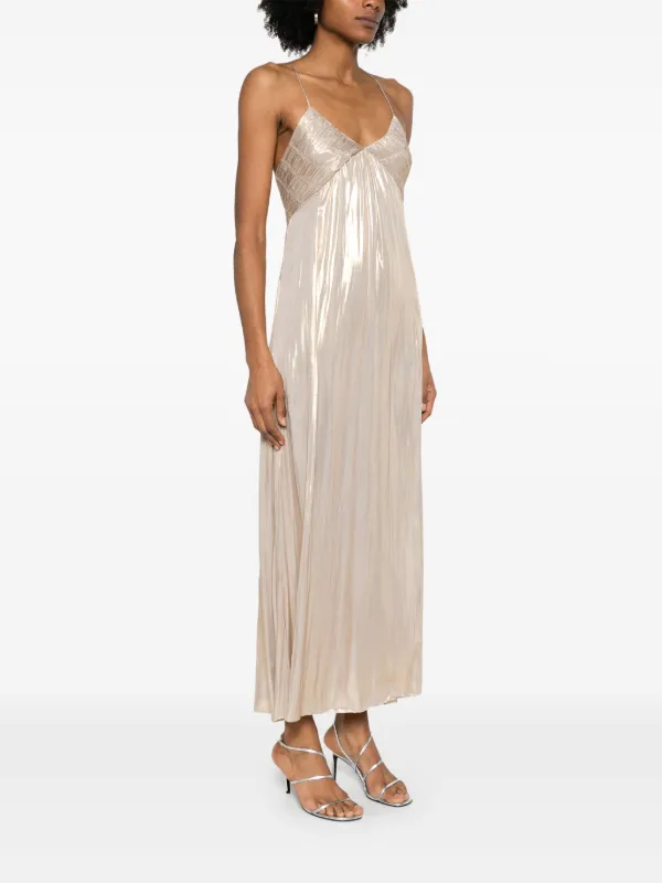 Zadig&Voltaire Metallic Midi Dress Gold FARFETCH IN