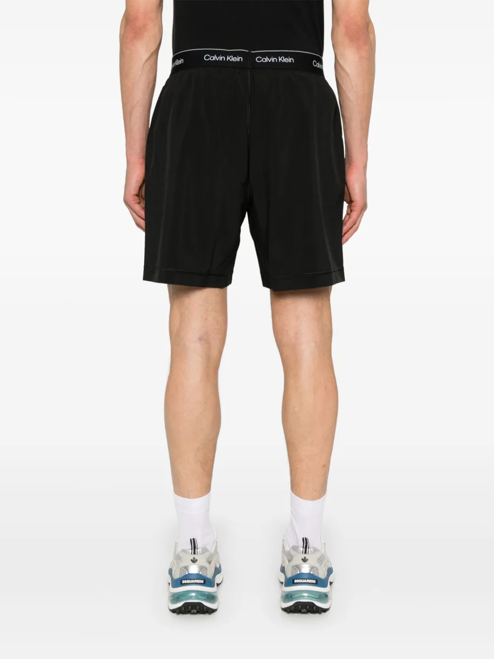 Calvin Klein Hardloopshorts met logoband Zwart