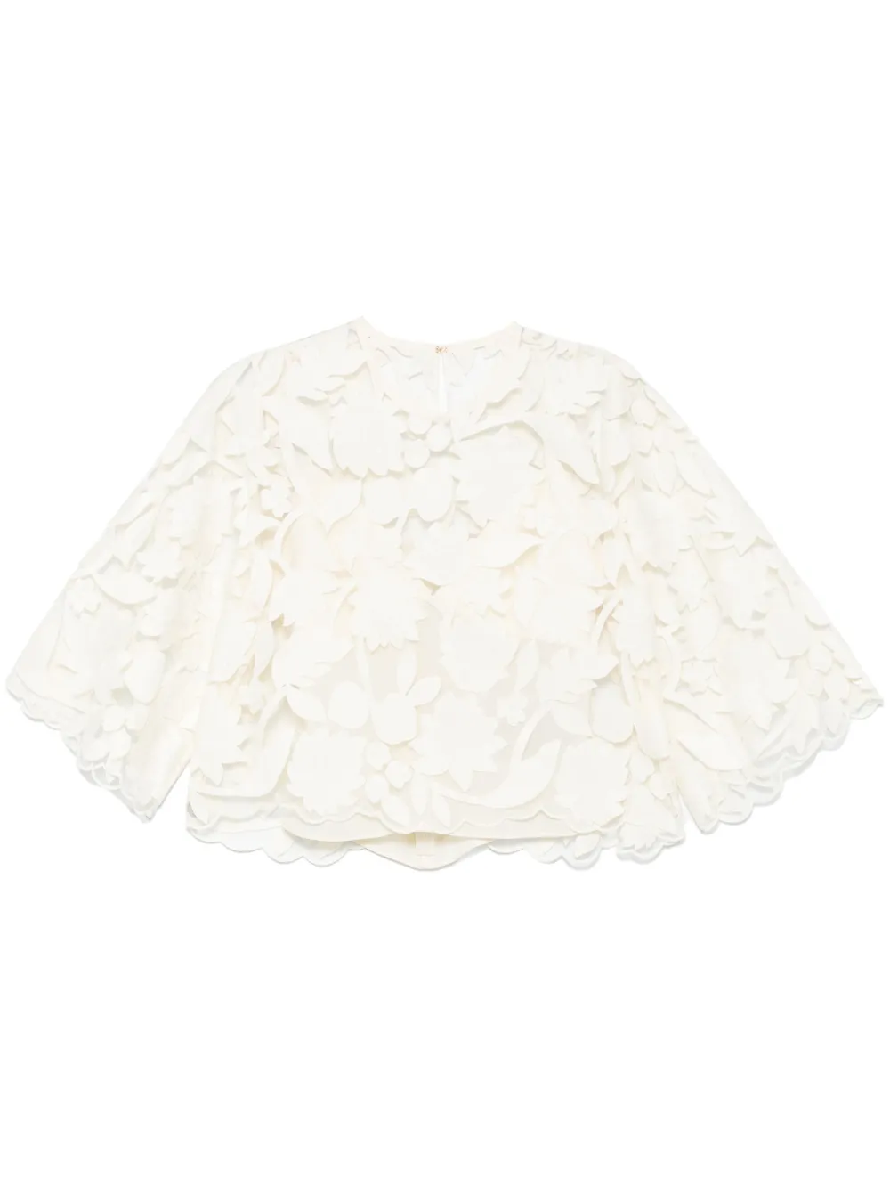 tulle-embroidered blouse