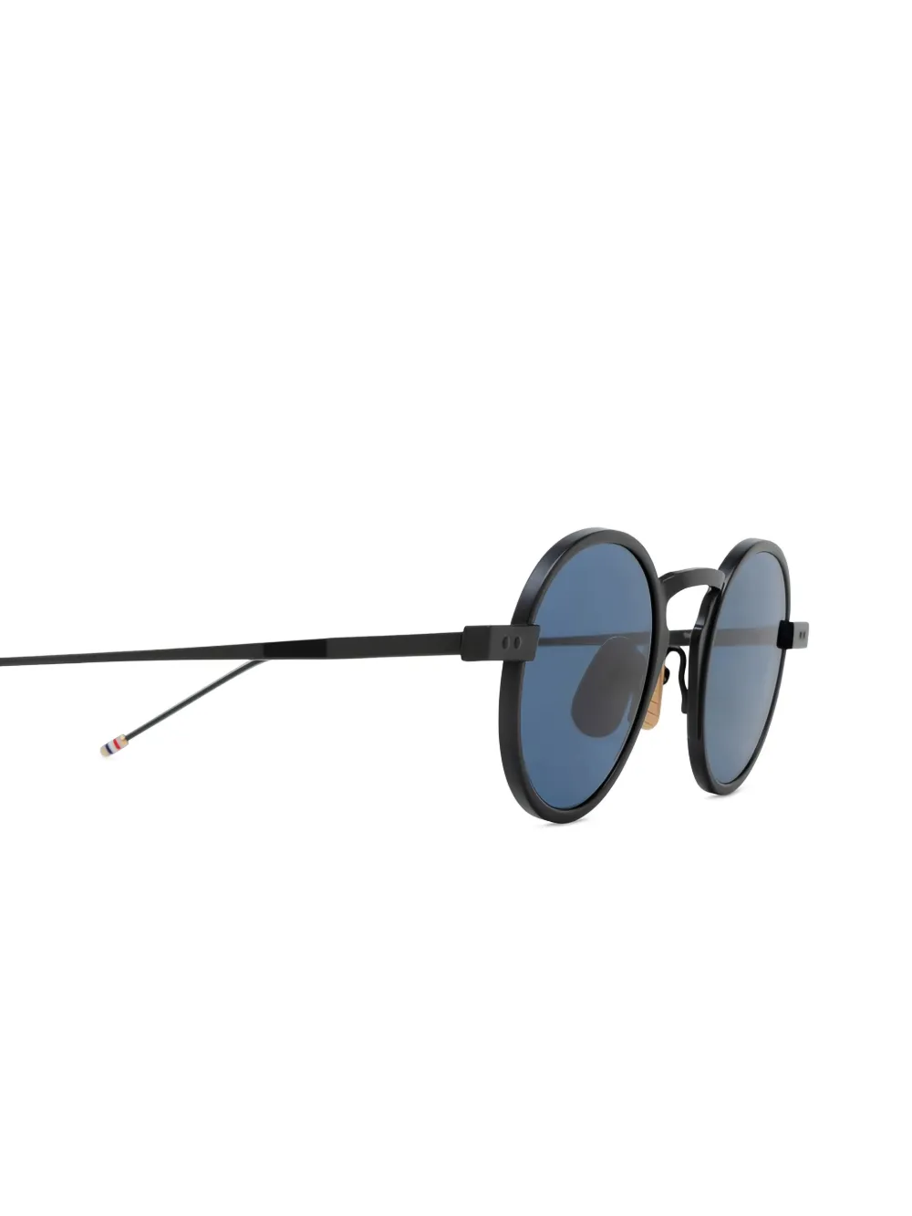 Thom Browne Eyewear Zonnebril met rond montuur Zwart