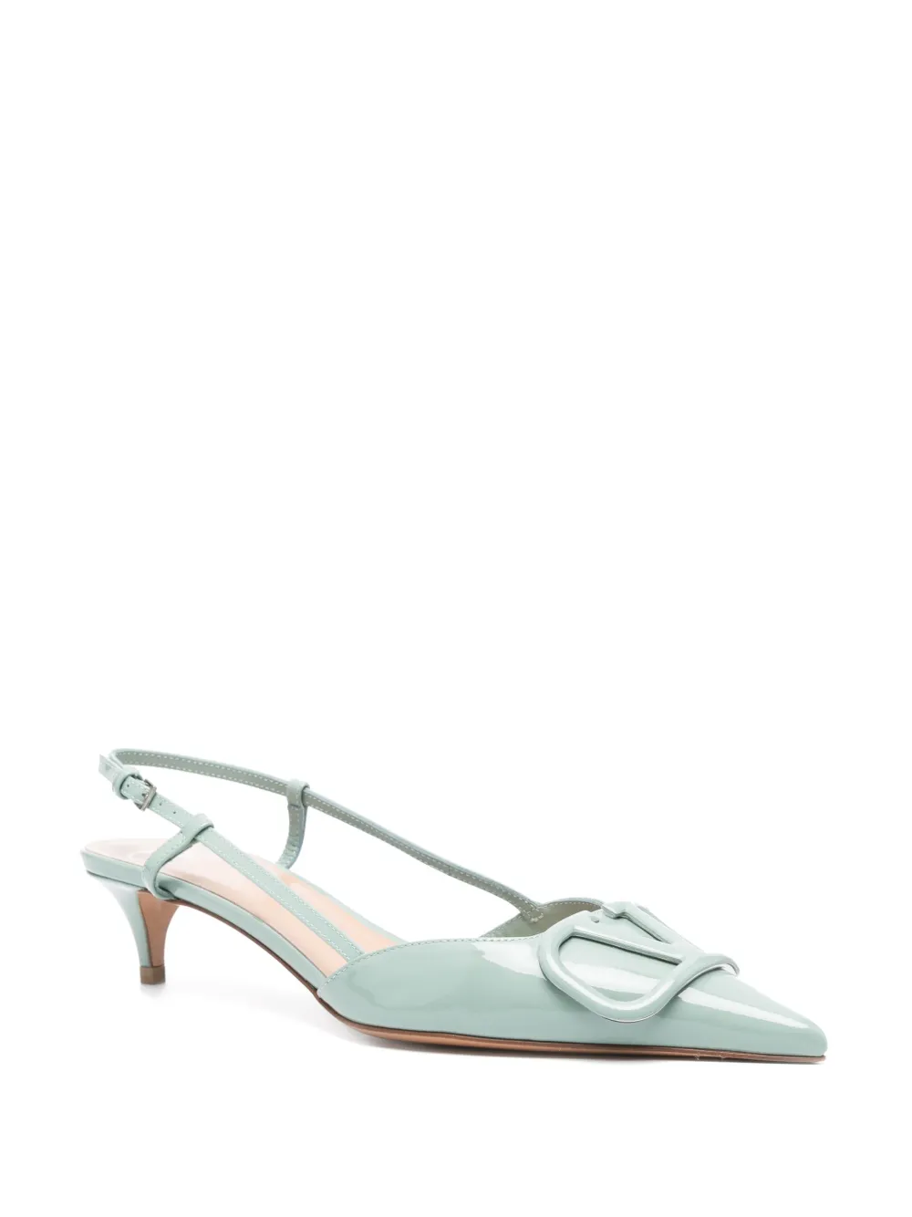 Valentino Garavani 40 mm VLogo Signature slingback pumps - Groen