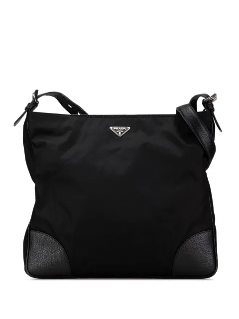 Prada Pre-Owned 2013-2024 Vitello Daino Trimmed Tessuto Zip Top crossbody bag
