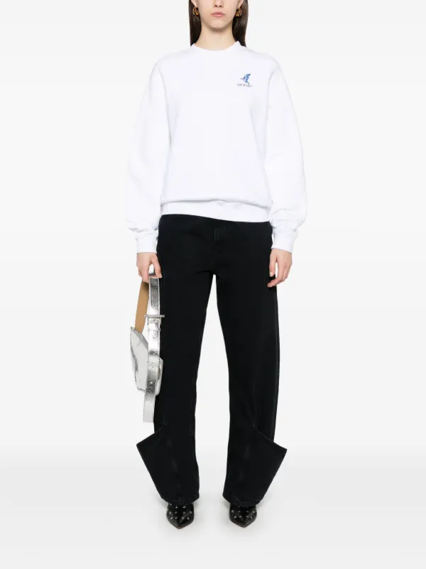 その他 Off-White FRESCO ARROW CRE NECK (OWBA055S25FLE001 0110) Off-White Fresco Arrow Sweatshirt | White | FARFETCH GE