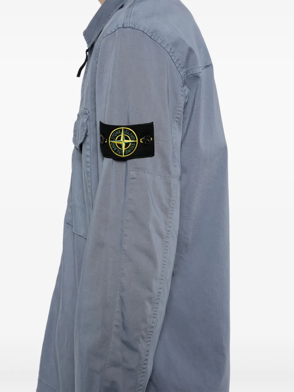 Stone Island Shirtjack met Compass-logopatch Blauw