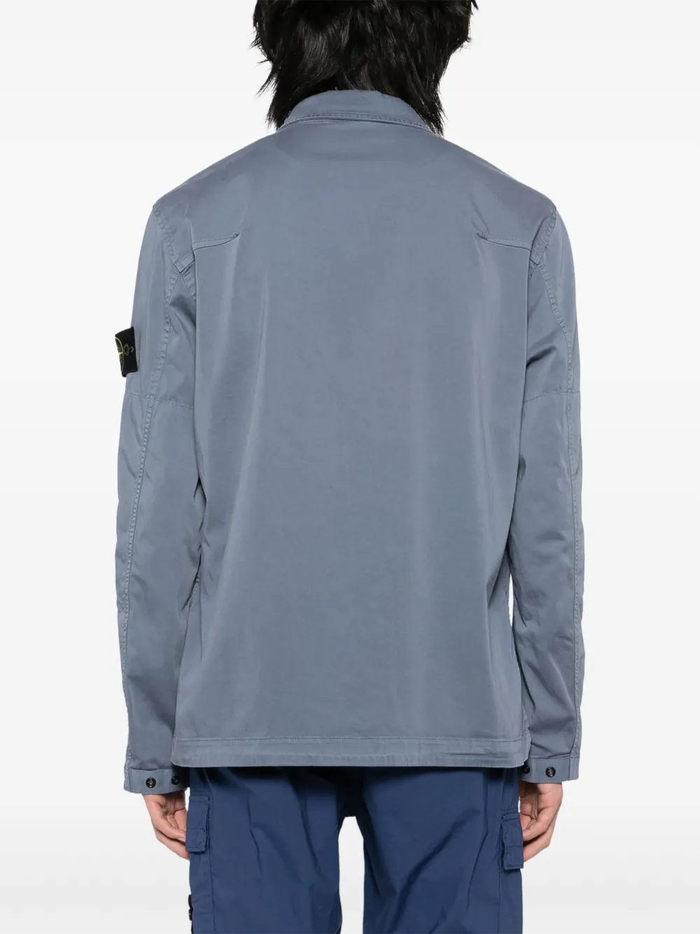 Stone Island Shirtjack met Compass-logopatch Blauw