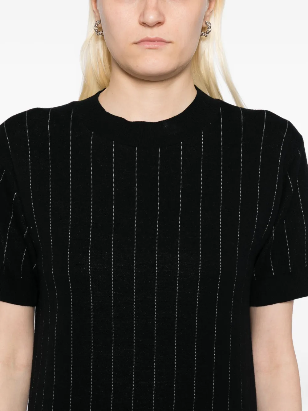 sacai Tweed jurk met ruches Zwart