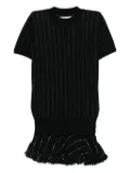 sacai tweed-knit ruffle dress - Black