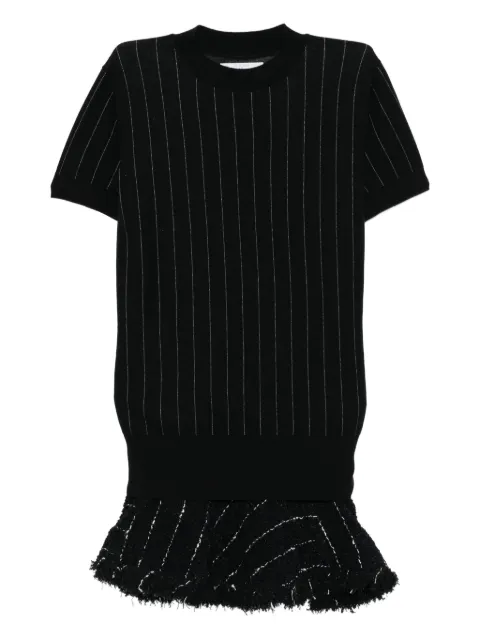 sacai tweed-knit ruffle dress