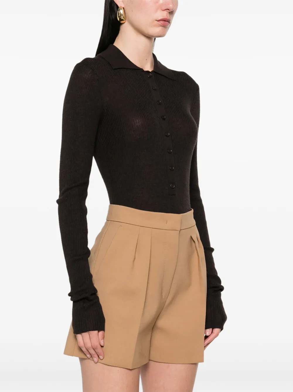 The Frankie Shop Solana Bodysuit In Brown