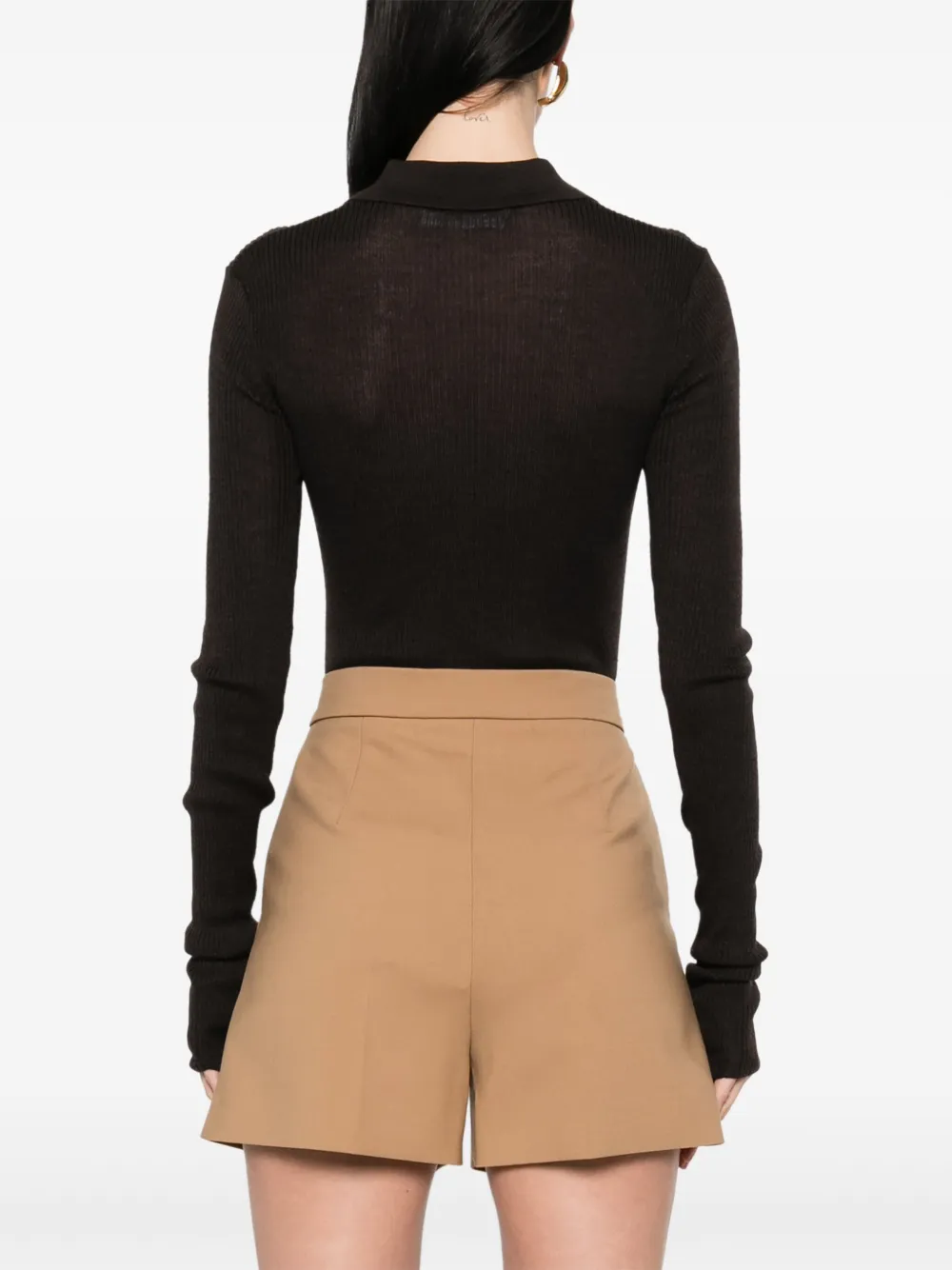 The Frankie Shop Solana Bodysuit In Brown