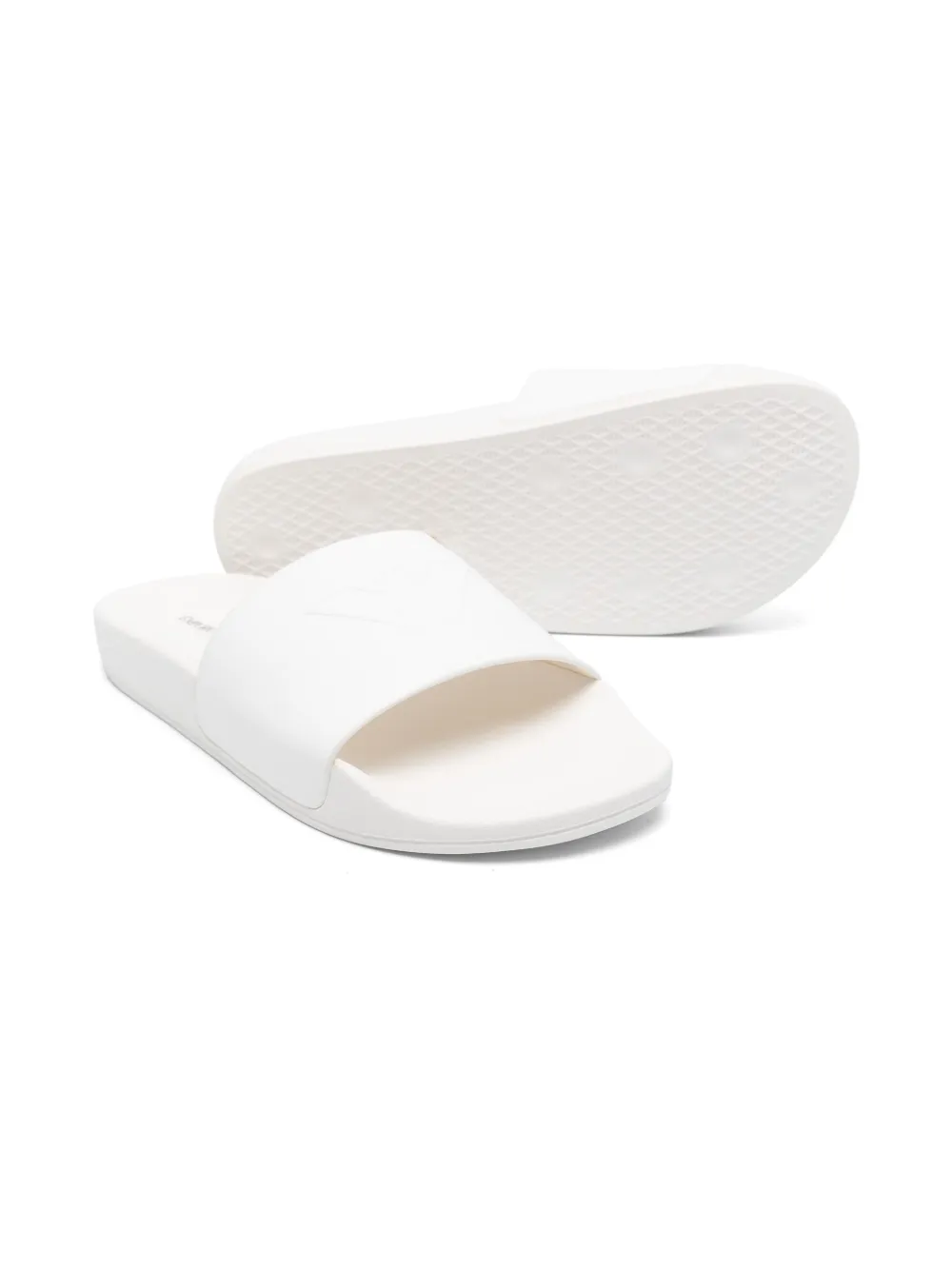 Emporio Armani Kids logo-embossed slides White