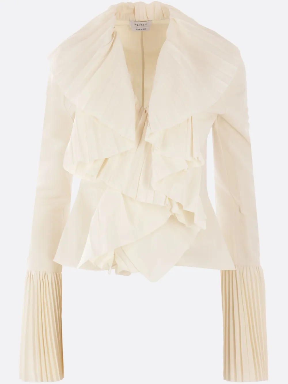 Alexander Mcqueen Ruffle-detailing Blouse In Neutrals