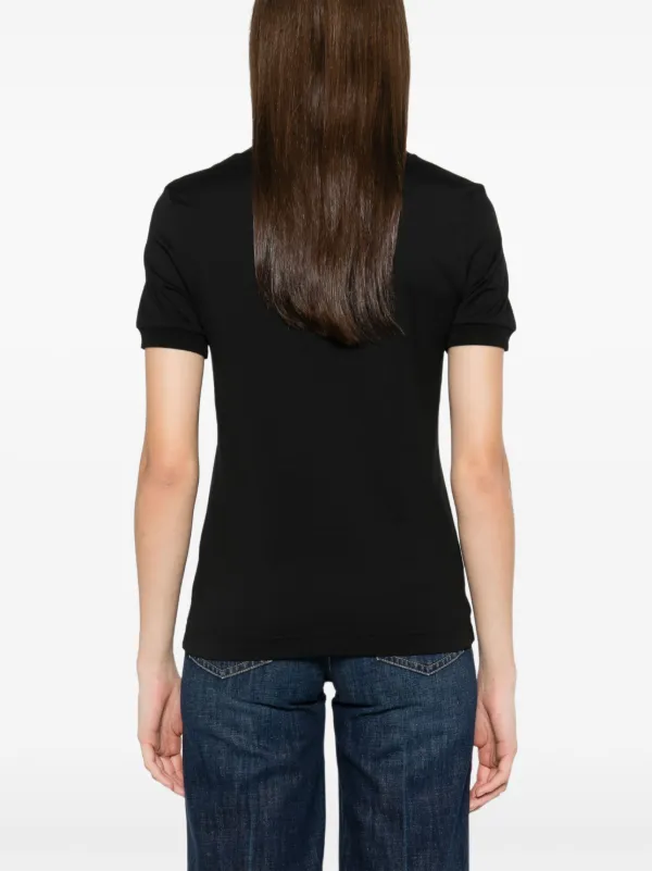Dolce & Gabbana レースディテール Tシャツ | ブラック Dolce & Gabbana レースディテール Tシャツ | ブラック
