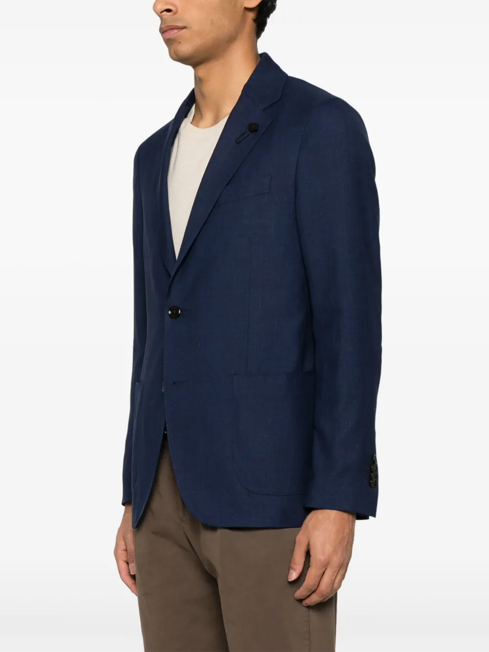 Lardini Blazer met enkele rij knopen Blauw